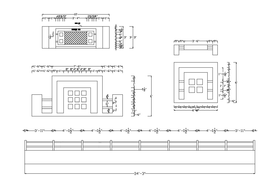 Compound Wall Design Download AutoCAD drawing - Cadbull