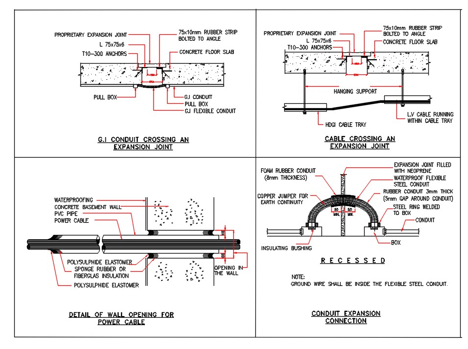 Conduit Expansion Connection AutoCAD Drawing Free DWG File