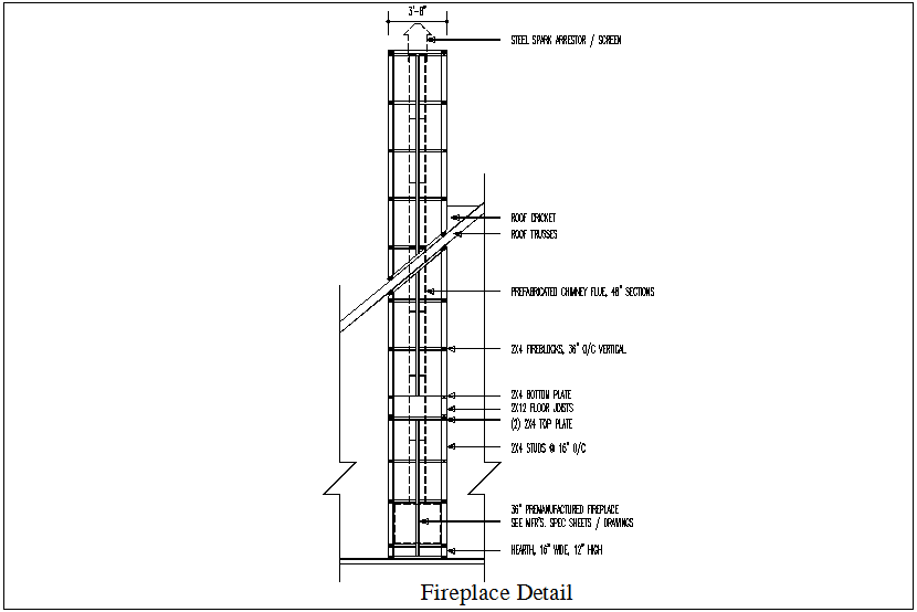 Construction Detail Of Chimney Dwg File Cadbull