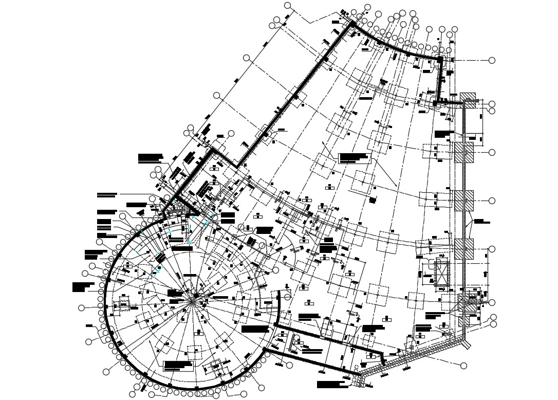 Corporate Building Foundation Layout Plan DWG File - Cadbull