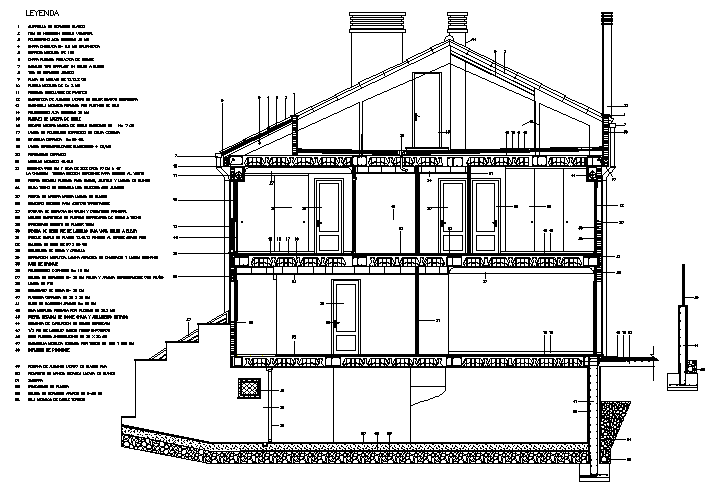 AutoCAD House Building Cross Section Drawing DWG File Cadbull ...