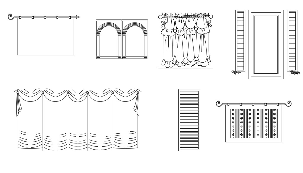 Window Curtain 3d Elevation Block Cad Drawing Details Dwg File Cadbull 