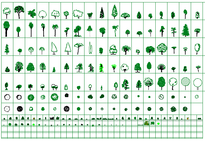 Decorative Tree And Plant Design Blocks For Garden Dwg File Cadbull