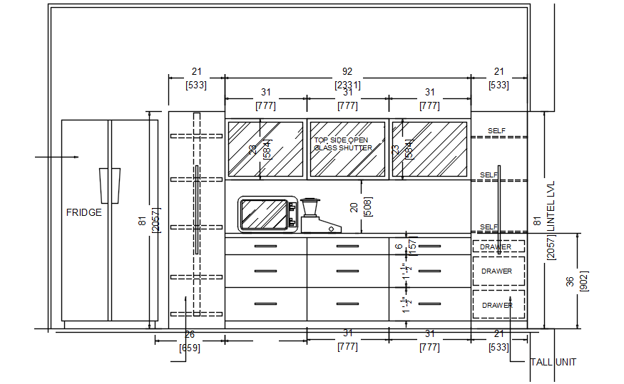 Kitchen Cabinet Layout Design In Dwg File Cadbull