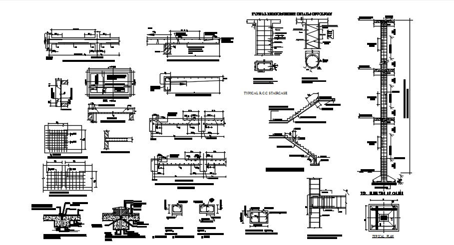 Design of staircase with detail dimension in dwg file - Cadbull
