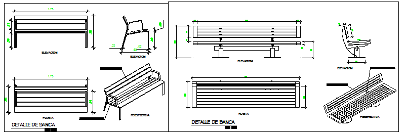 Detail design drawing of benches drawing - Cadbull