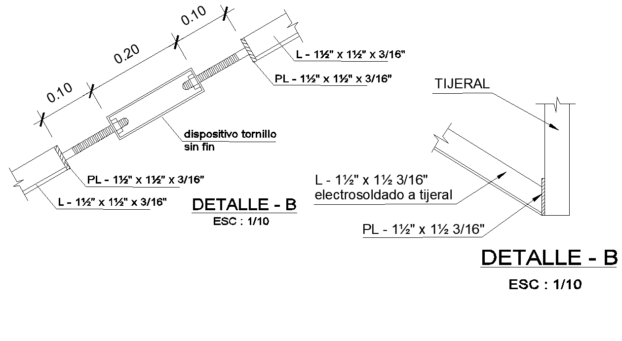 Detail Dispositivo Tornillo Dwg File - Cadbull