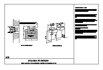 Detail drawing of Drinking Fountain design drawing - Cadbull