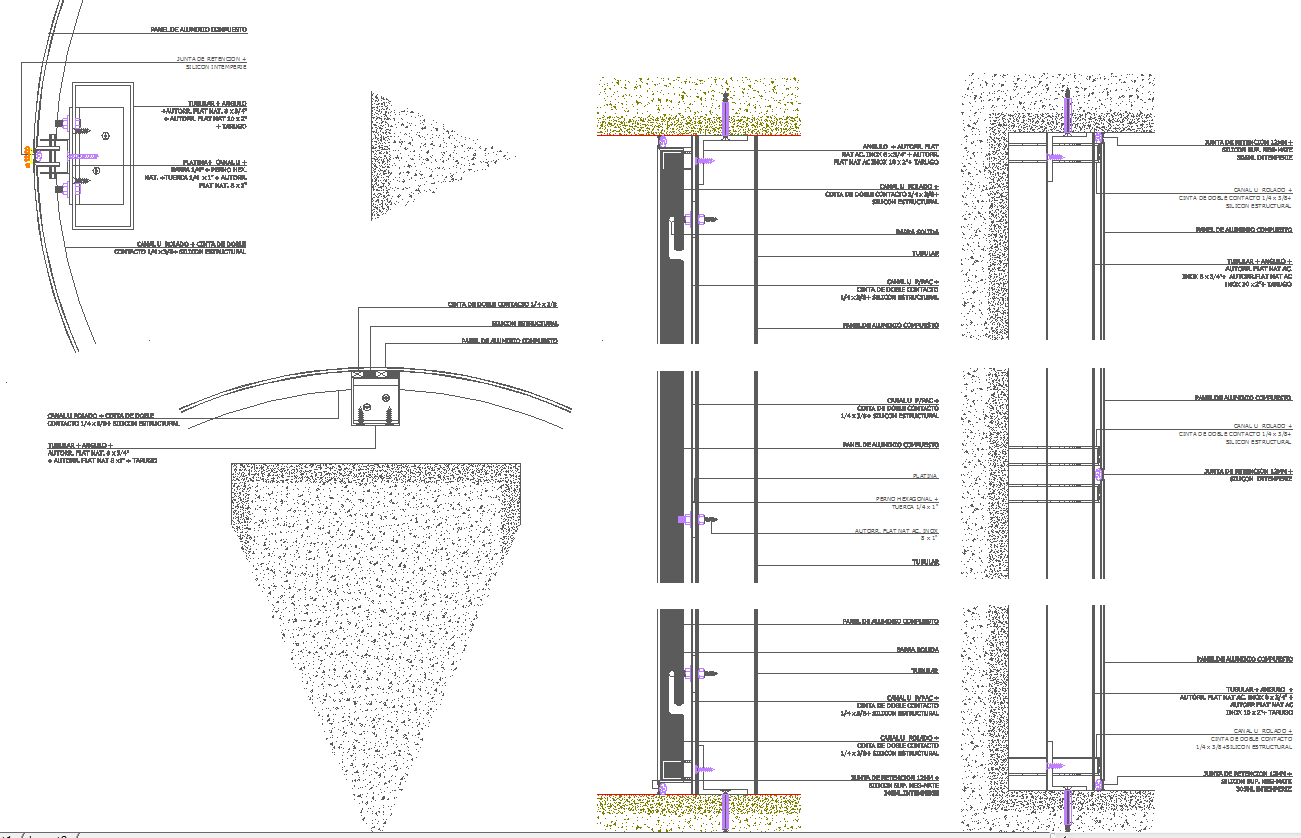 Aluminum cladding details dwg