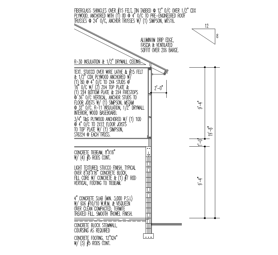 Detail Wall Section 2d View Layout Autocad File Cadbull