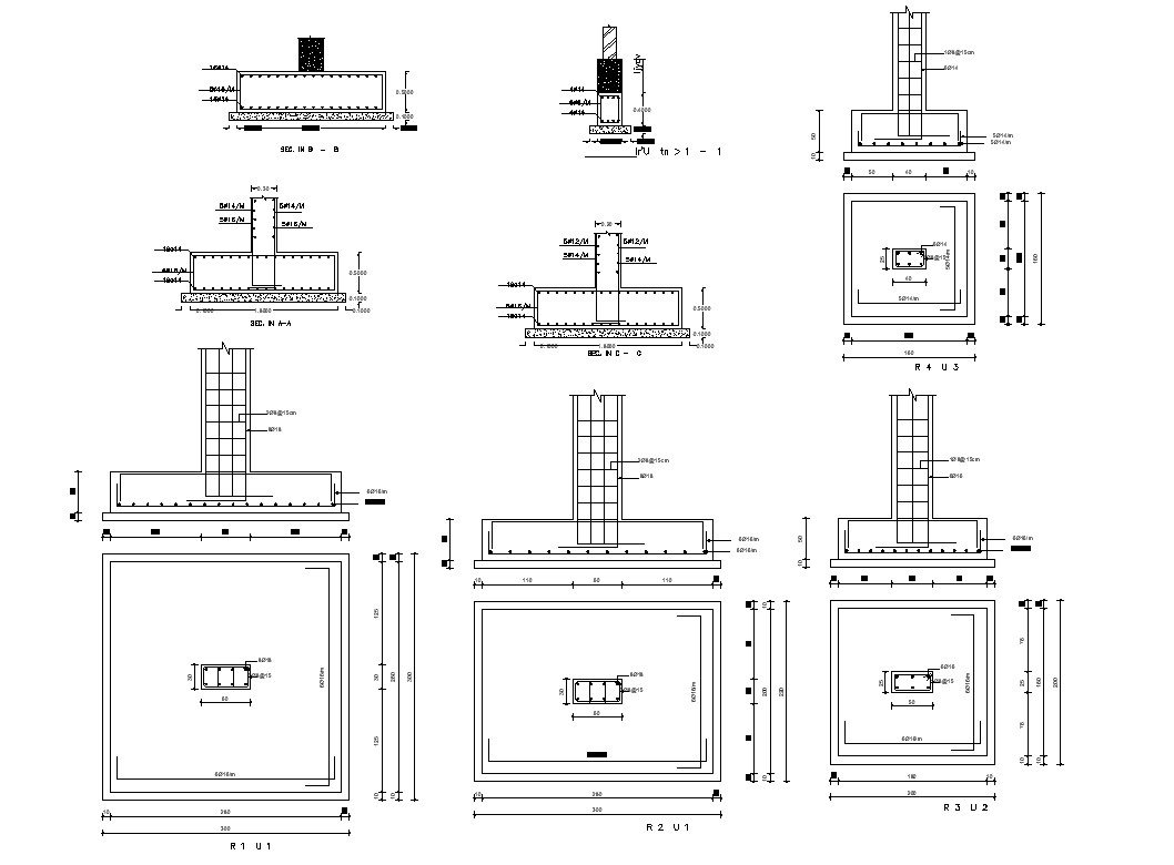 Different Types Of Structural Column Footing Design Autocad File ...