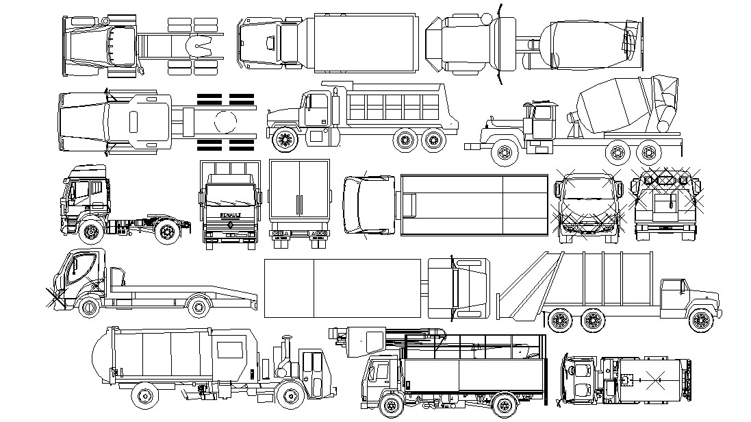 Fire Truck 2d Autocad Blocks