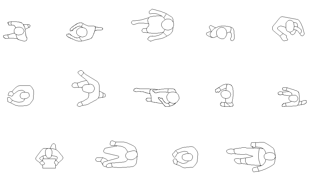 Different people CAD blocks detail layout 2d view dwg file - Cadbull