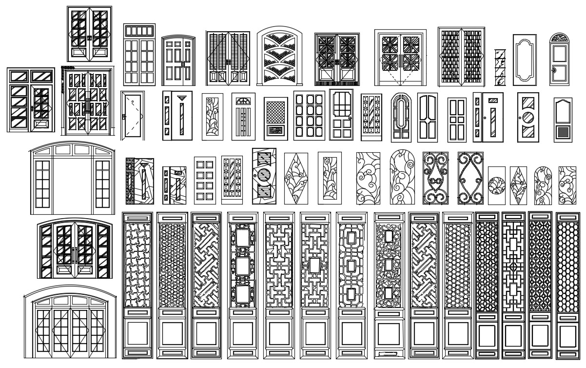 Door CAD Blocks Download - Cadbull