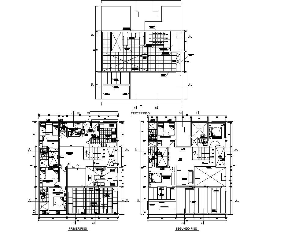 Dormitory Plan Dwg File Cadbull