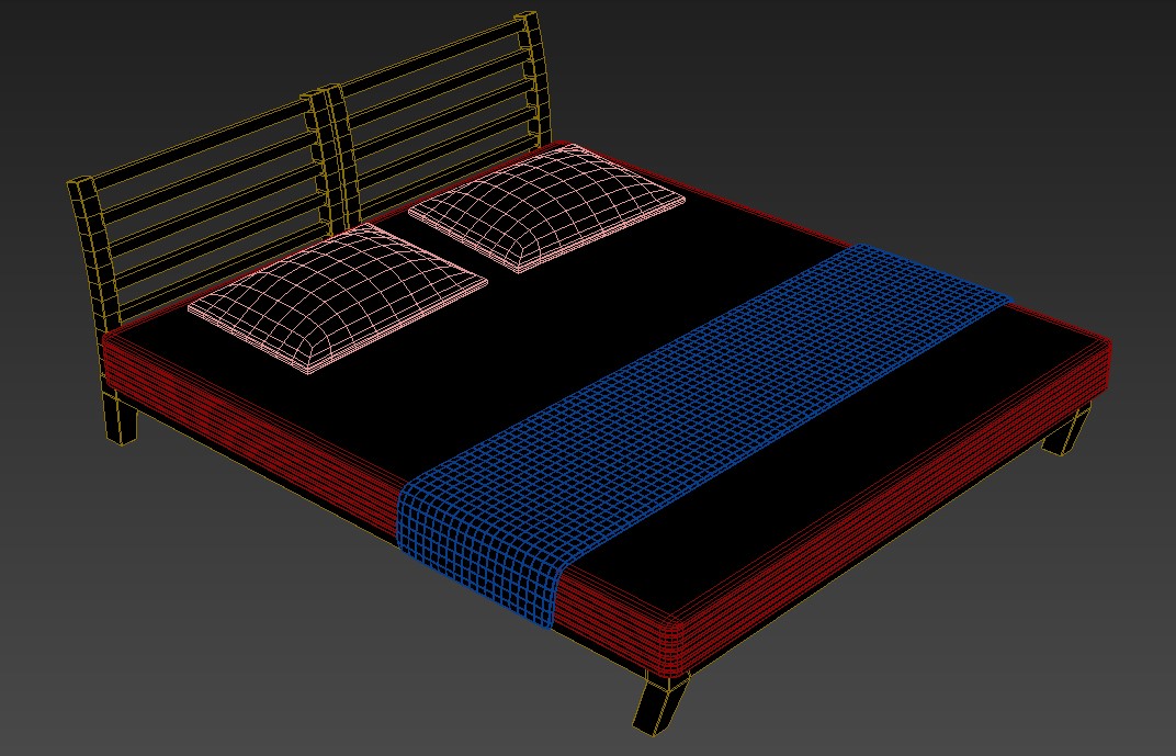 Double Bed 3ds Max Model Free Download Cadbull