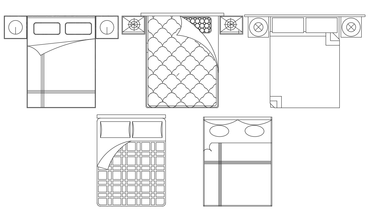 Cute Double Bed Elevation Block Cad Drawing Details Dwg File Cadbull ...
