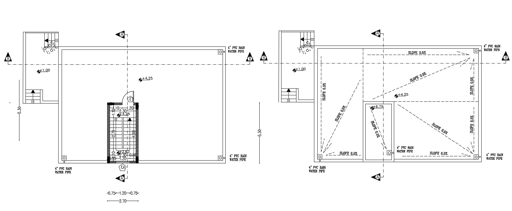 Download Architectural plan of Terrace Plan With Dimension Cadbull