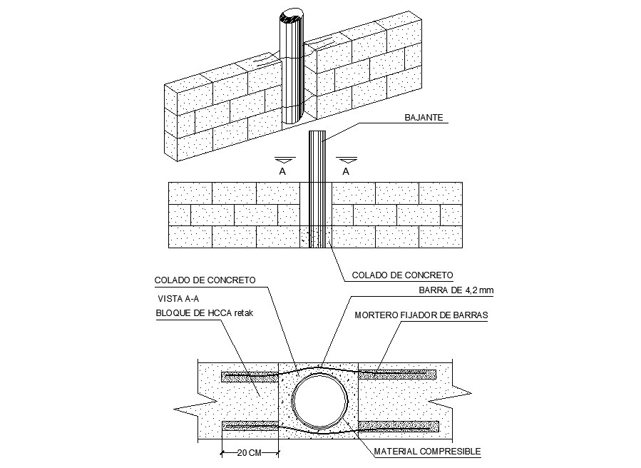 Download Brick Wall AutoCAD Construction Drawing Cadbull