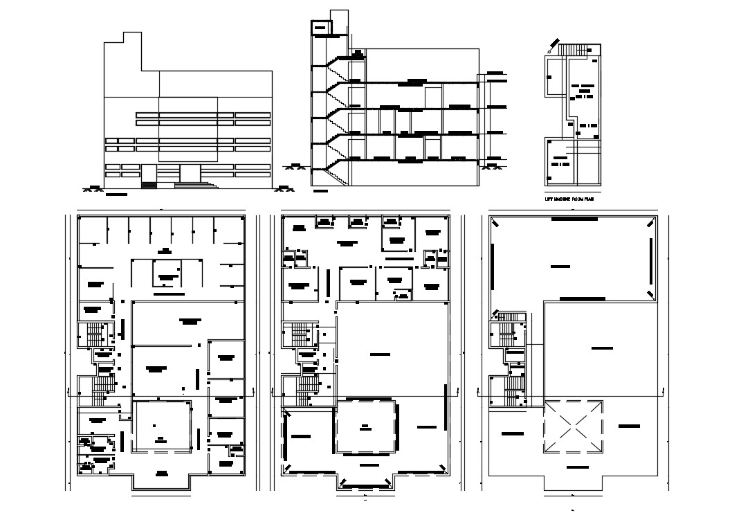 Floor Plan Distribution Drawing Details Of Commercial Building Dwg File 