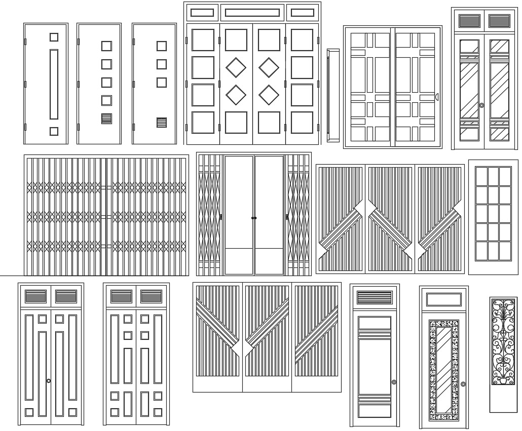 Download Free Door CAD Blocks - Cadbull