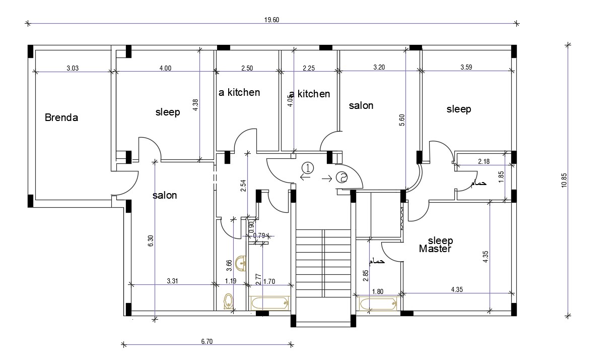 Download Free Home Plan With Column Layout Drawing Free