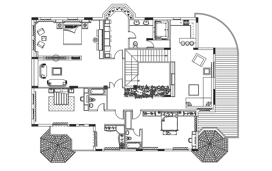 Download Free Villa Layout Plan In AutoCAD Drawings - Cadbull