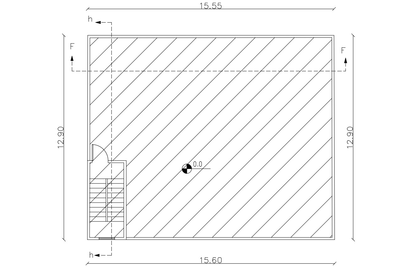 Download Simple Terrace Floor Plan With Dimension - Cadbull