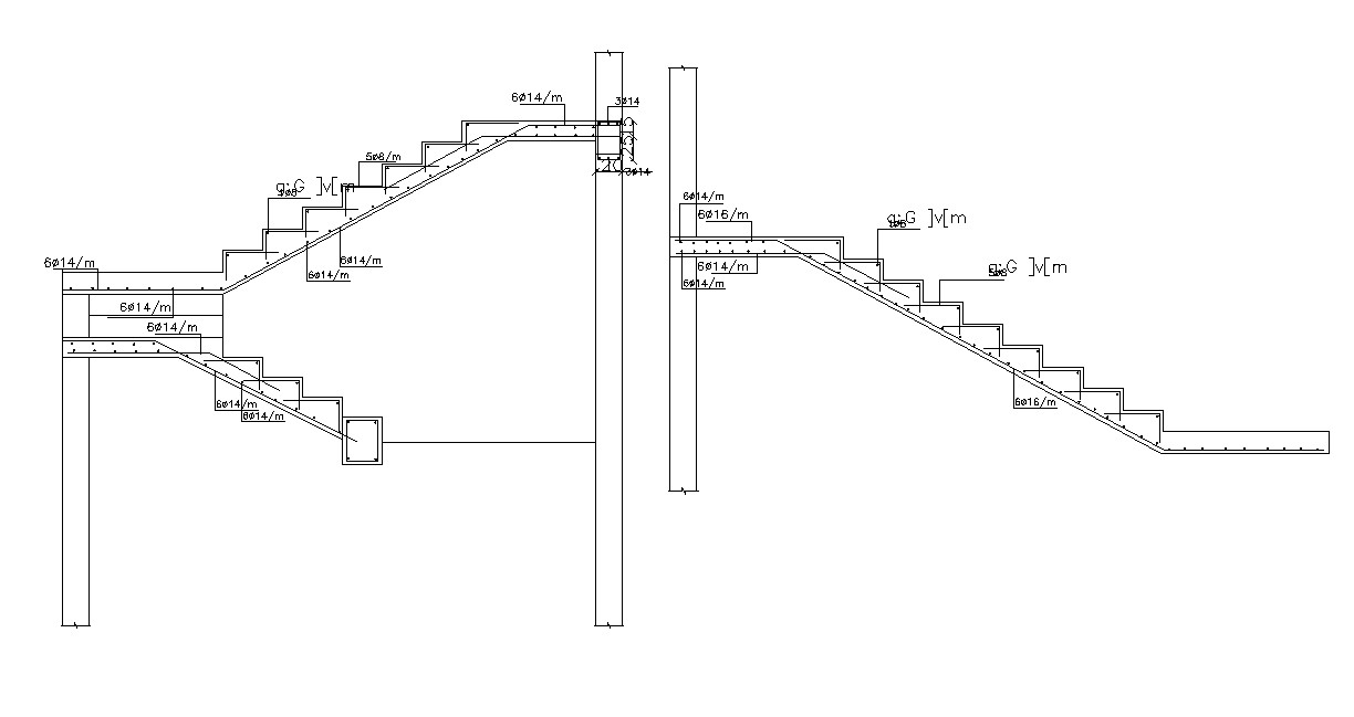 Download Structure Design Of Stair And Reinforcement DWG File - Cadbull