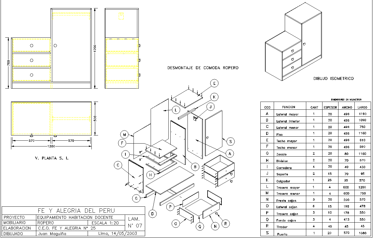 Drawers Sections Detail In Autocad Dwg Files Cadbull