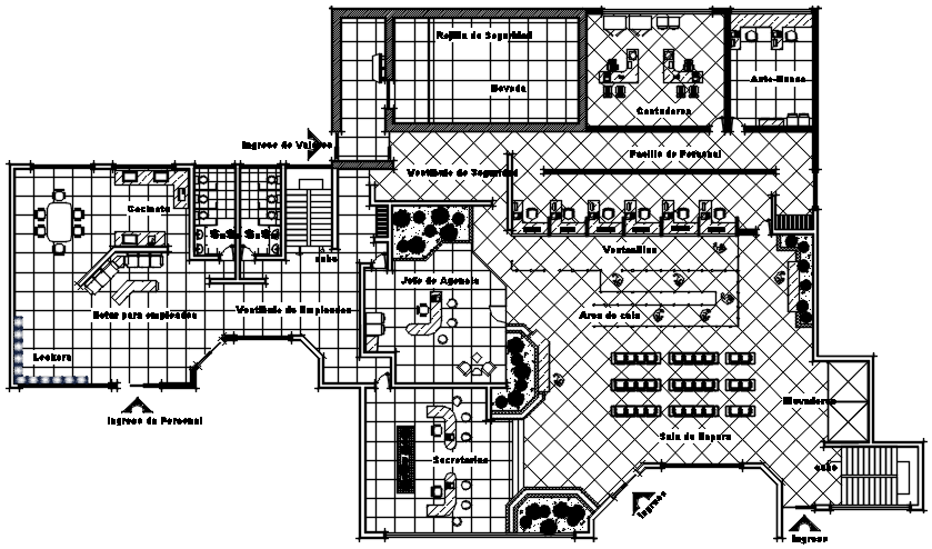 Download Free Bank Drawing In Dwg File Cadbull