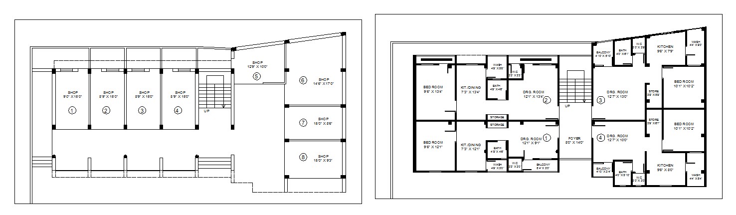 Simple Apartment Plan In AutoCAD File