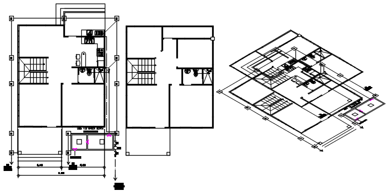 Dwg file of residential bungalow plumbing layout Cadbull