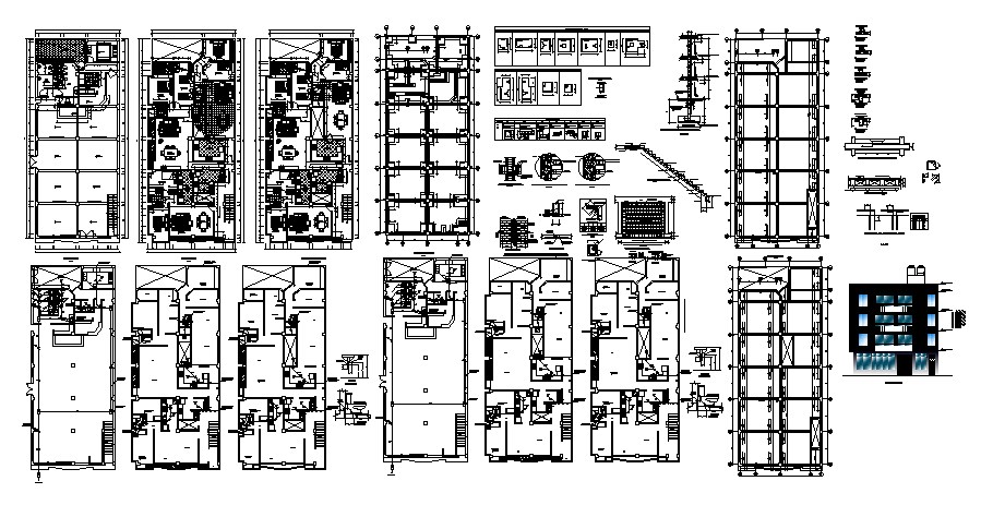 Dwg file of residential house with elevations - Cadbull