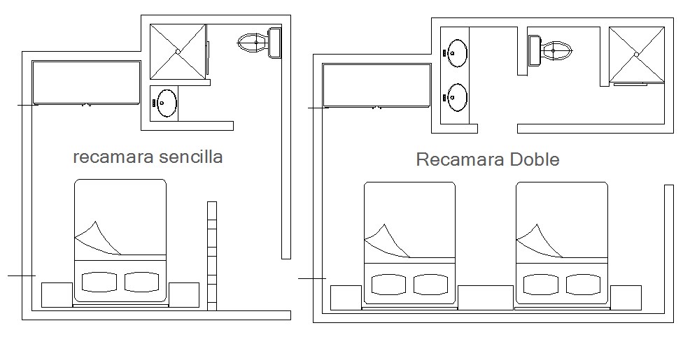 Dynamic bedroom plan and furniture layout plan cad drawing 