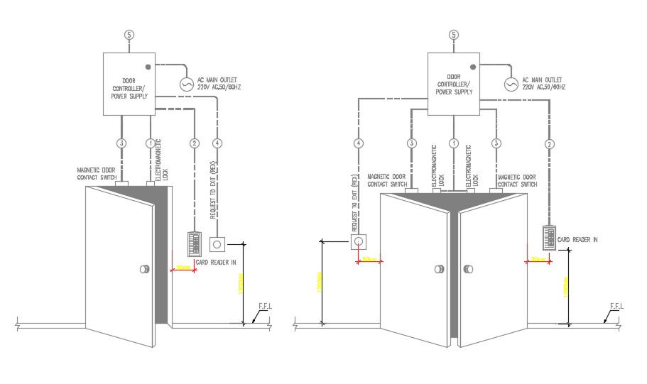 Electrical Door Elevation Design CAD Drawing Download - Cadbull