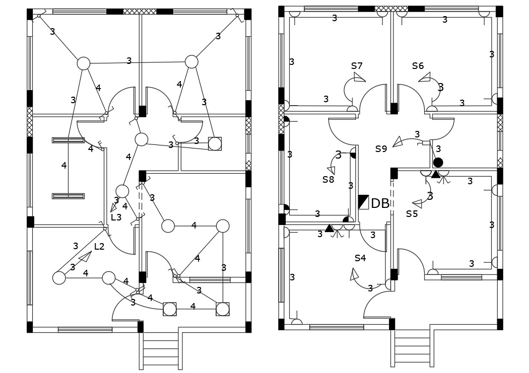 Electrical Layout Plan Of House Floor Design AutoCAD File