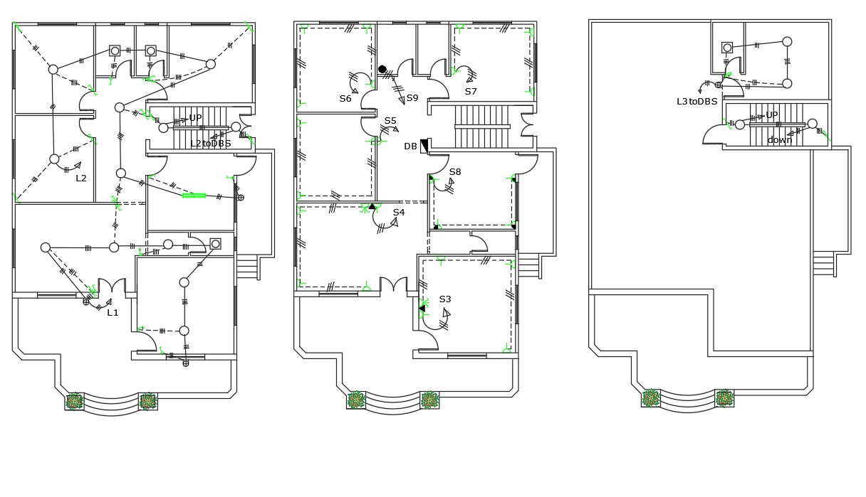 Electrical Layout Plan Of Residential Building Design DWG 