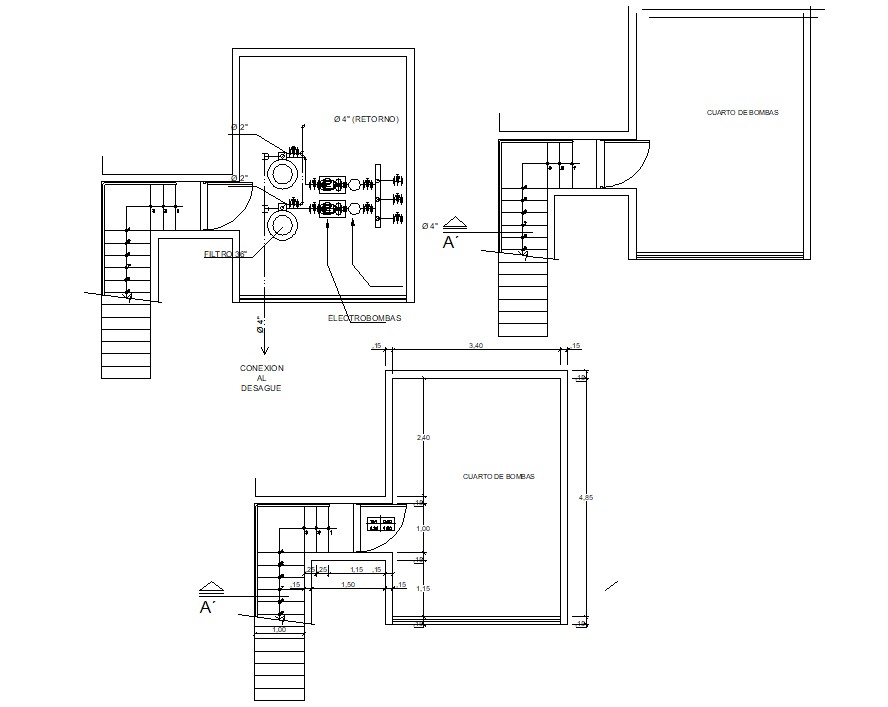 Electrical room 2d layout plan dwg file Cadbull