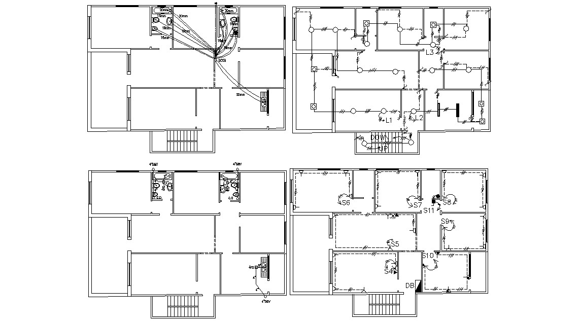 Electrical And Plumbing Design Of Residential Building CAD File - Cadbull