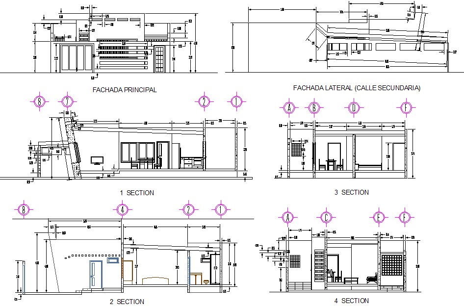 Elevation  and section house  plan  detail dwg  file  Cadbull
