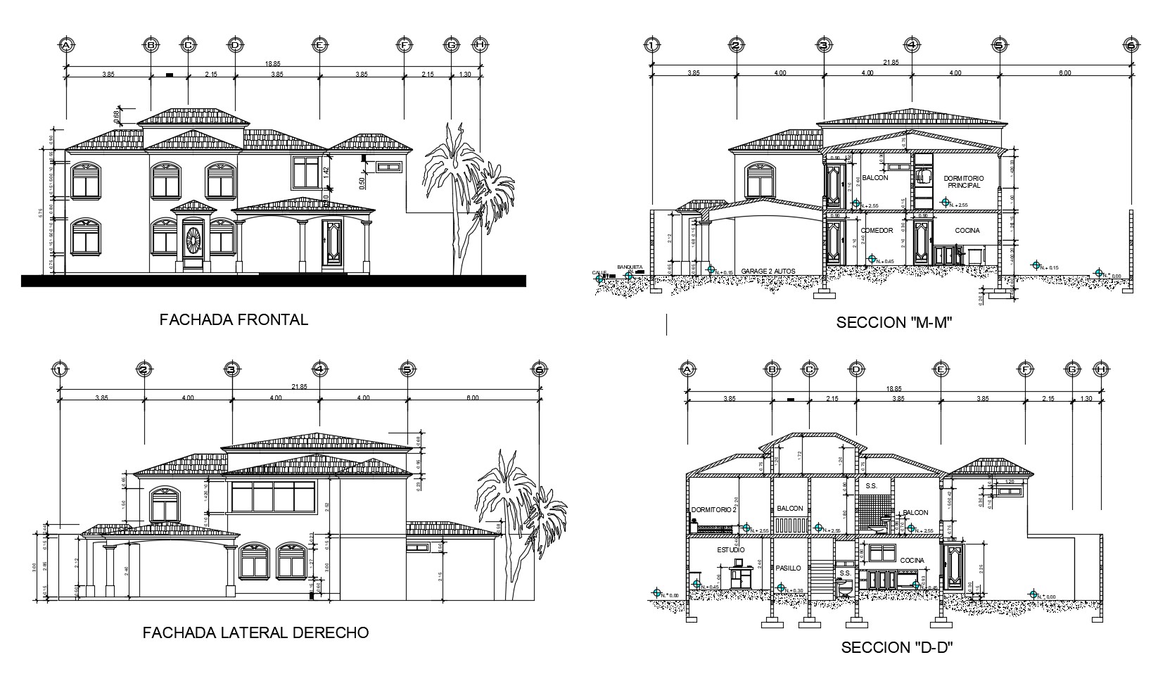 Download Free Bungalow elevation plan in DWG file Cadbull