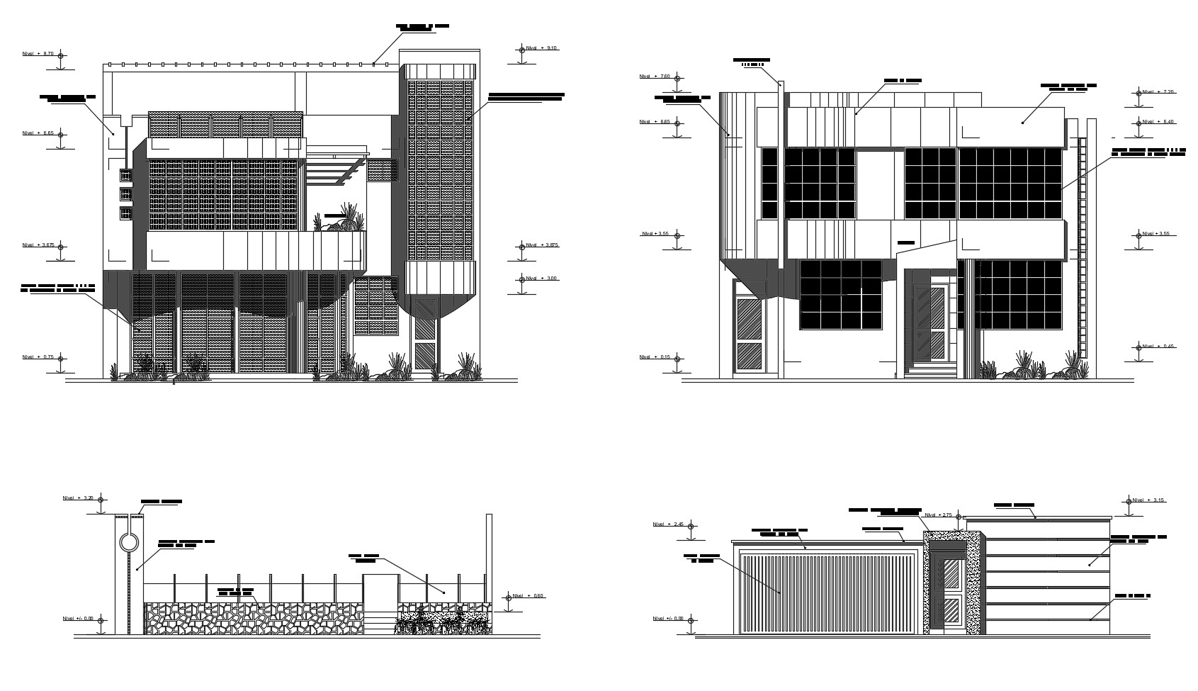 Elevation drawing of 2 storey house in AutoCAD Cadbull