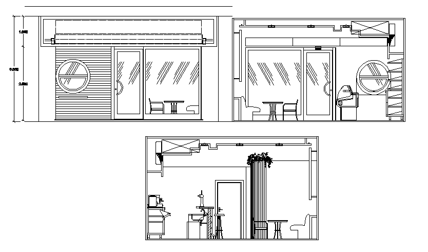 Elevation Of A Cafe Dwg File Cadbull