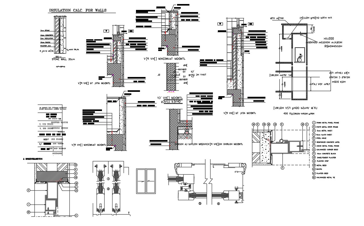 Elevator Wall Section Drawing DWG File - Cadbull