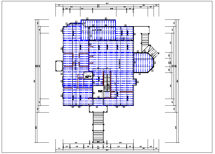 Existing structure roof plan view detail dwg file - Cadbull