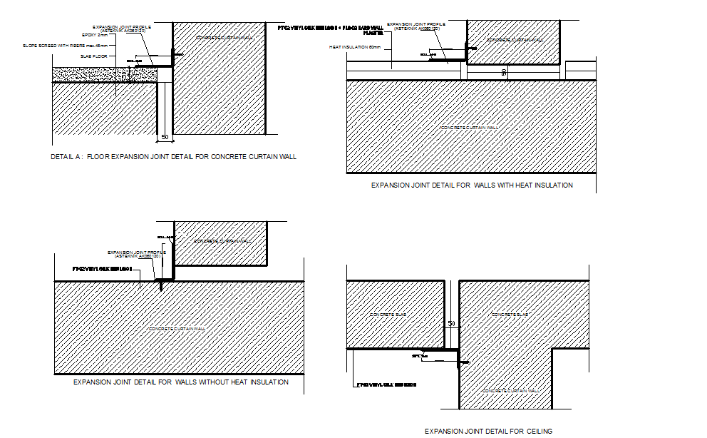 Expansion Joint Detail For Concourse Dwg File