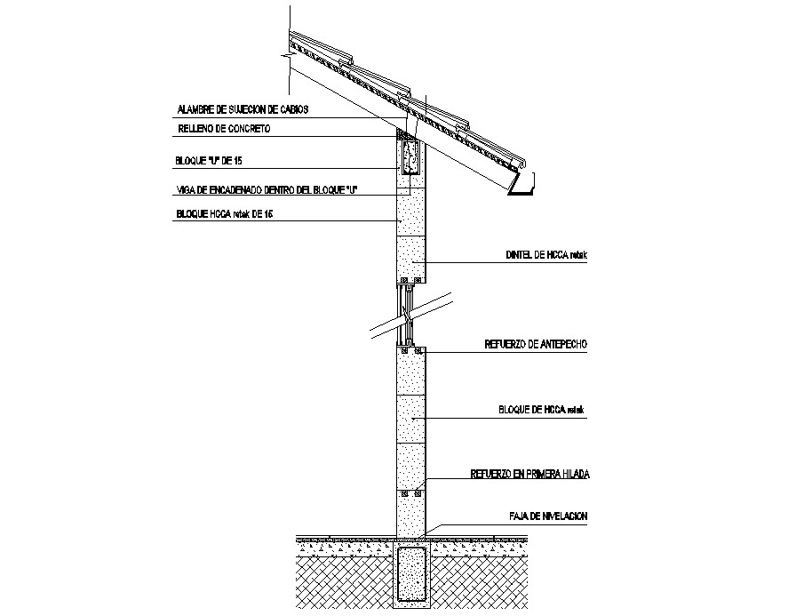 Exterior Wall Section CAD Drawing Download Cadbull