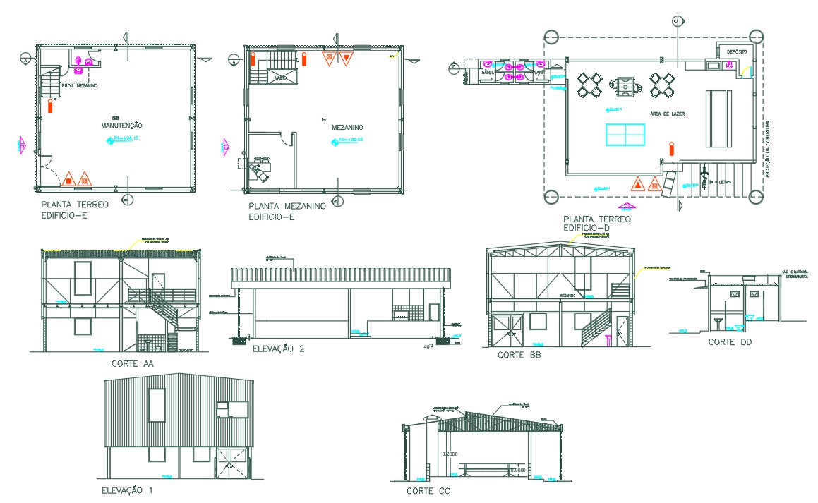 Factory Building Layout Plan And Elevation Cad Template Dwg Cad | Porn ...