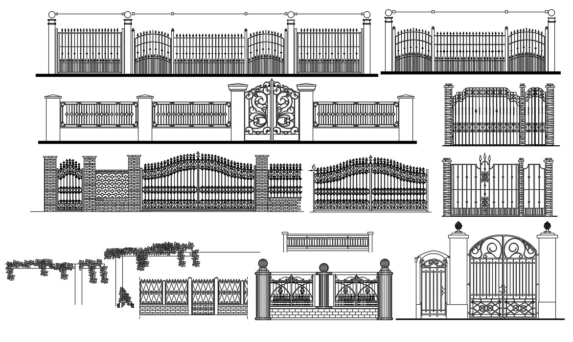 Fence Design CAD File Cadbull